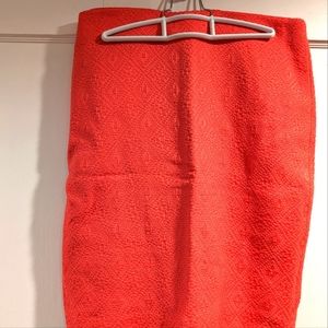 Coral pencil skirt